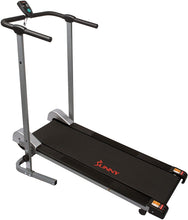 Load image into Gallery viewer, Sunny Health &amp; Fitness SF-T1407M Manual Walking Treadmill with LCD Display, Compact Folding, Portability Wheels and 220 LB Max Weight