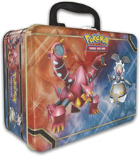 Load image into Gallery viewer, Pokemon 2016 Collectors Chest Treasure Tin: Volcanion, Magearna and Shiny Mega Gengar-EX