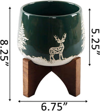 Load image into Gallery viewer, Flora Bunda 5“ Ceramic Planter on Wood Stand
