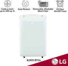 Load image into Gallery viewer, LG LP0817WSR 8,000 BTU White Portable Air Conditioner - Rooms up to 200 Sq. Ft