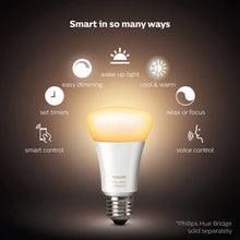 Load image into Gallery viewer, Philips Hue White Ambiance A19 2-Pack 60W Equivalent Dimmable LED Smart Bulbs (Hue Hub Required, Works with Alexa, Apple Homekit &amp; more), Old Version, 2 Bulbs (453092)