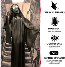Load image into Gallery viewer, Haunted Hill Farm HHRPR-5FLSA Life-Size Animatronic Reaper, Indoor/Outdoor Halloween Decoration, Multi