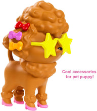 Load image into Gallery viewer, Barbie Extra Doll #1 in Furry Rainbow Coat with Pet Poodle, Brunette Afro-Puffs with Braids, Including ‘Shine Bright’ Sunglasses, Multiple Flexible Joints