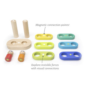 11 Piece Tegu Magnetic Floating Stacker Building Block Set, Rainbow