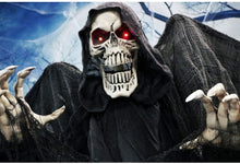 Load image into Gallery viewer, Haunted Hill Farm HHWINGSKEL-2FLSA Life-Size Animatronic Reaper, Indoor/Outdoor Halloween Decoration, Multi