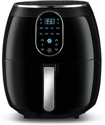 Gourmia GAF718 Digital Free Fry Air Fryer- No Oil Healthy Cooking - Touch LCD Display with 8 Presets - 1700 Watt - 7 Qt Basket Pan - Recipe Book Included