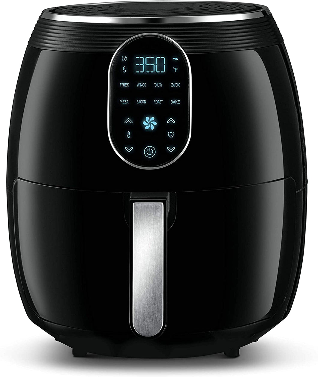 Gourmia GAF718 Digital Free Fry Air Fryer- No Oil Healthy Cooking - Touch LCD Display with 8 Presets - 1700 Watt - 7 Qt Basket Pan - Recipe Book Included