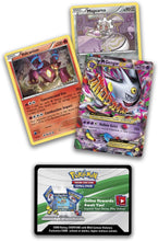 Load image into Gallery viewer, Pokemon 2016 Collectors Chest Treasure Tin: Volcanion, Magearna and Shiny Mega Gengar-EX