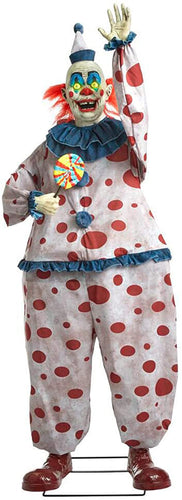 Home Accents Holiday Halloween Decor Old Time Clown 6.9 ft. Life-Sized Animated Glowing Yellow Eyes