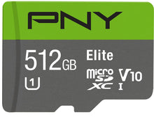 Load image into Gallery viewer, PNY Elite 512GB microSDXC Card, Up to 90MB/S – (P-SDU512U190EL-GE)