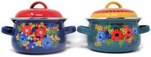 Load image into Gallery viewer, Pioneer Woman Dazzling Dahlia 2-pack MINI Dutch Oven Pans with Lids