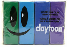 Load image into Gallery viewer, Van Aken International – Claytoon – Non-Hardening Modeling Clay – VA18158 – Cool – Green, Turquoise, Blue, Violet – 1 Pound Set (4-1/4 Pound Bars) – claymation, Gluten-Free, Non-Toxic