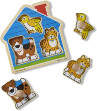Load image into Gallery viewer, Melissa &amp; Doug Animals Jumbo Knob Wooden Puzzles Set - Fish and Pets