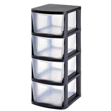 Load image into Gallery viewer, Muscle Rack PDT4 4 Drawer Tower, Black Frame with Clear Drawers
