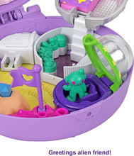 Load image into Gallery viewer, Polly Pocket Saturn Space Explorer Compact with Fun Reveals, Micro Polly and Lila Dolls, Lunar Vehicle, Alien Figure &amp; Sticker Sheet; for Ages 4 Years Old &amp; Up, Multi (GKJ51)