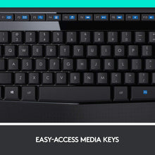 Load image into Gallery viewer, Logitech MK345 Wireless Combo Full-Sized Keyboard with Palm Rest and Comfortable Right-Handed Mouse - Black