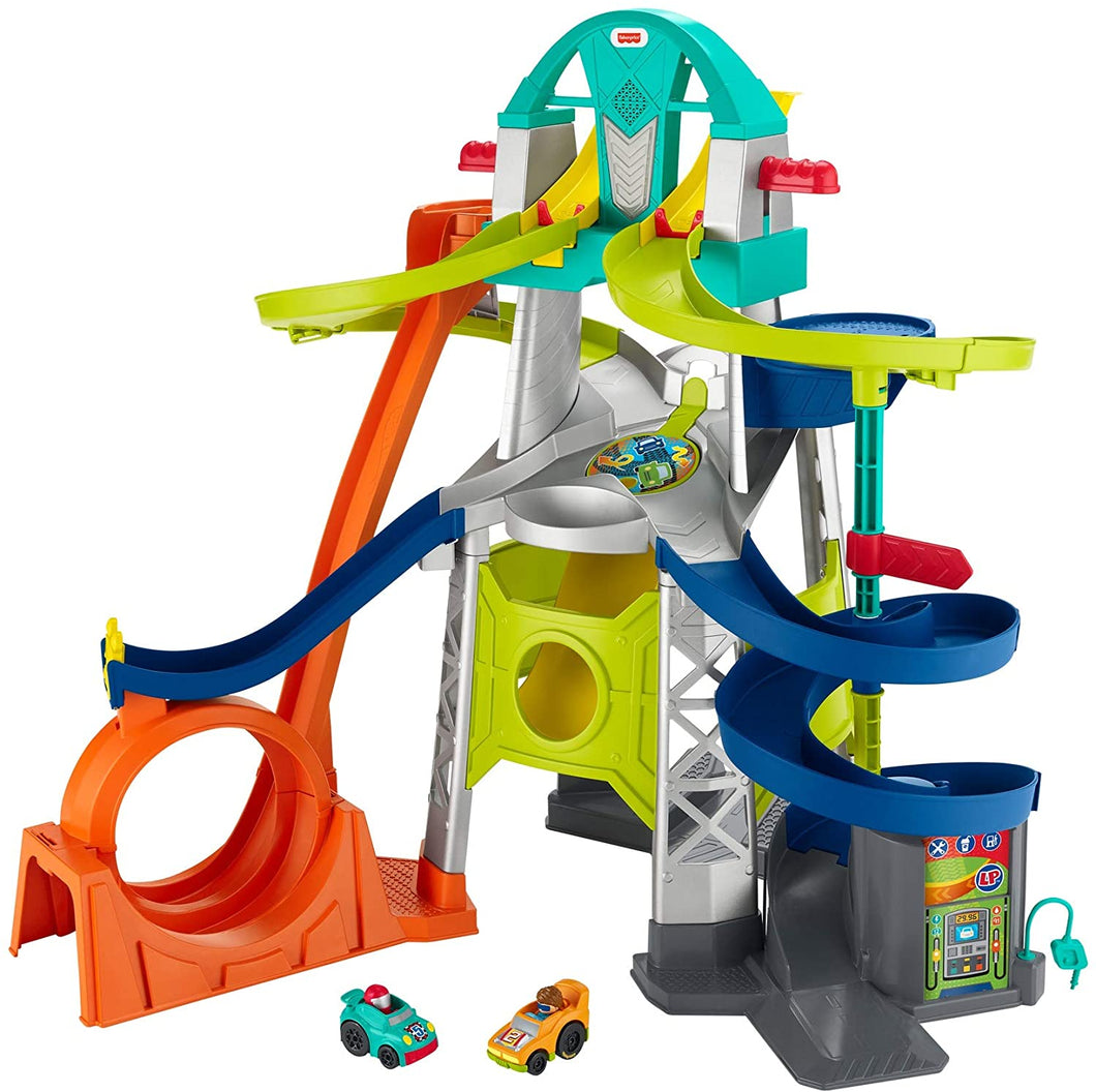 Fisher-Price Little People Launch and Loop Raceway, Vehicle Playset for Toddlers and Preschool Kids