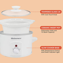 Load image into Gallery viewer, Maxi-Matic MST-250XW Slow Cooker, 1.5 Quart, White