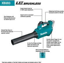 Load image into Gallery viewer, Makita XBU03Z Lithium-Ion Brushless Cordless 18V LXT Blower, Tool Only
