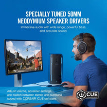 Load image into Gallery viewer, CORSAIR HS70 Wireless Gaming Headset - 7.1 Surround Sound Headphones for PC - Discord Certified - 50mm Drivers