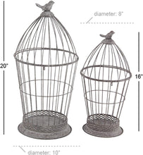 Load image into Gallery viewer, Deco 79 Farmhouse Birdcage Candle Lanterns, 10&quot;W x 20&quot;H, Gray, Brown
