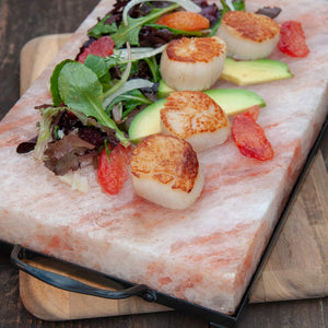 Charcoal Companion CC6064 Himalayan Salt Plate & Holder Set, 12" x 8" x 1.5"