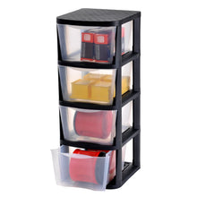 Load image into Gallery viewer, Muscle Rack PDT4 4 Drawer Tower, Black Frame with Clear Drawers