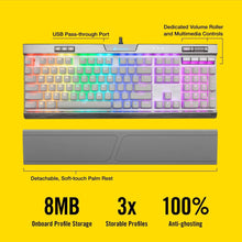 Load image into Gallery viewer, CORSAIR K70 RAPIDFIRE Mechanical Gaming Keyboard - Backlit Red LED - USB Passthrough &amp; Media Controls - Fastest &amp; Linear - Cherry MX Speed