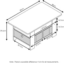 Load image into Gallery viewer, Furinno 11158DBR/BK Coffee Table with Bins