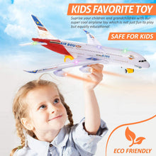 Load image into Gallery viewer, Toysery Airplane Toys for Kids with Bump and Go Action - Airbus A380 Toy Planes for Boys and Girls with Flashing Lights, Real Jet Sound, 3 AA Batteries Included