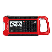 Load image into Gallery viewer, Midland - ER210, Emergency Compact Crank Weather AM/FM Radio - Multiple Power Sources, SOS Emergency Flashlight, NOAA Weather Scan + Alert, Smartphone/Tablet Charger (Red/Black)