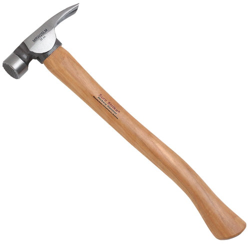 Estwing Sure Strike California Framing Hammer - 25 oz Straight Rip Claw with Milled Face & Hickory Wood Handle - MRW25LM