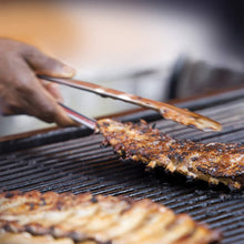 Load image into Gallery viewer, Jim Beam, F 3-Piece Grilling/Barbecue Tool Set with Wooden Handles Includes-Spatula, Fork and Tongs for Outdoor Cooking, 19&#39;&#39;x9.5&#39;&#39;x10&#39;&#39;, Metal