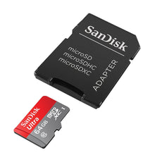 Load image into Gallery viewer, SanDisk Ultra 64GB microSDXC UHS-I Card with Adapter, Grey/Red, Standard Packaging (SDSQUNC-064G-GN6MA)