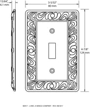 Load image into Gallery viewer, Franklin Brass 64048 Paisley Single Toggle Switch Wall Plate/Switch Plate/Cover, Brushed Satin Pewter.