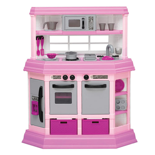 American Plastic Toys Interactive Custom Kitchen Set with 22 Accessories, Pink