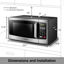Load image into Gallery viewer, Toshiba Microwave Oven with Sound On/Off ECO Mode and LED Lighting, 0.9 Cu. ft/900W
