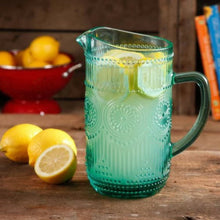 Load image into Gallery viewer, The Pioneer Woman Adeline 1.59-Liter Glass Pitcher Turquoise