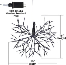 Load image into Gallery viewer, Alpine Corporation CRD100L-WT Large Christmas Snowflake Ornament with LED Lights Indoor Festive Holiday Décor, 16-Inch, White