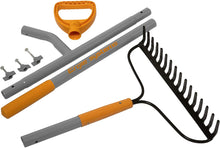Load image into Gallery viewer, ERGIE SYSTEMS ERG-BWRK16 ErgieShovel 16-Tine Strain Reducing 54-Inch Steel Shaft Bow Rake, Gray/Orange
