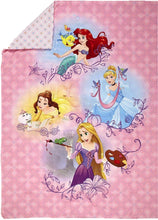 Load image into Gallery viewer, Disney Princess Adventure Rules 4pc Toddler Bedding Set - Belle - Ariel - Tanggled -Cinderella