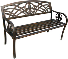 Load image into Gallery viewer, Leigh Country Fleur De Lis Metal Bench