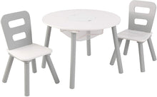 Load image into Gallery viewer, KidKraft 26166 Round Table and Chair Set, White/Gray