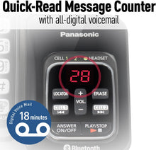 Load image into Gallery viewer, PANASONIC Expandable Cordless Phone System with Link2Cell Bluetooth, Voice Assistant, Answering Machine and Call Blocking