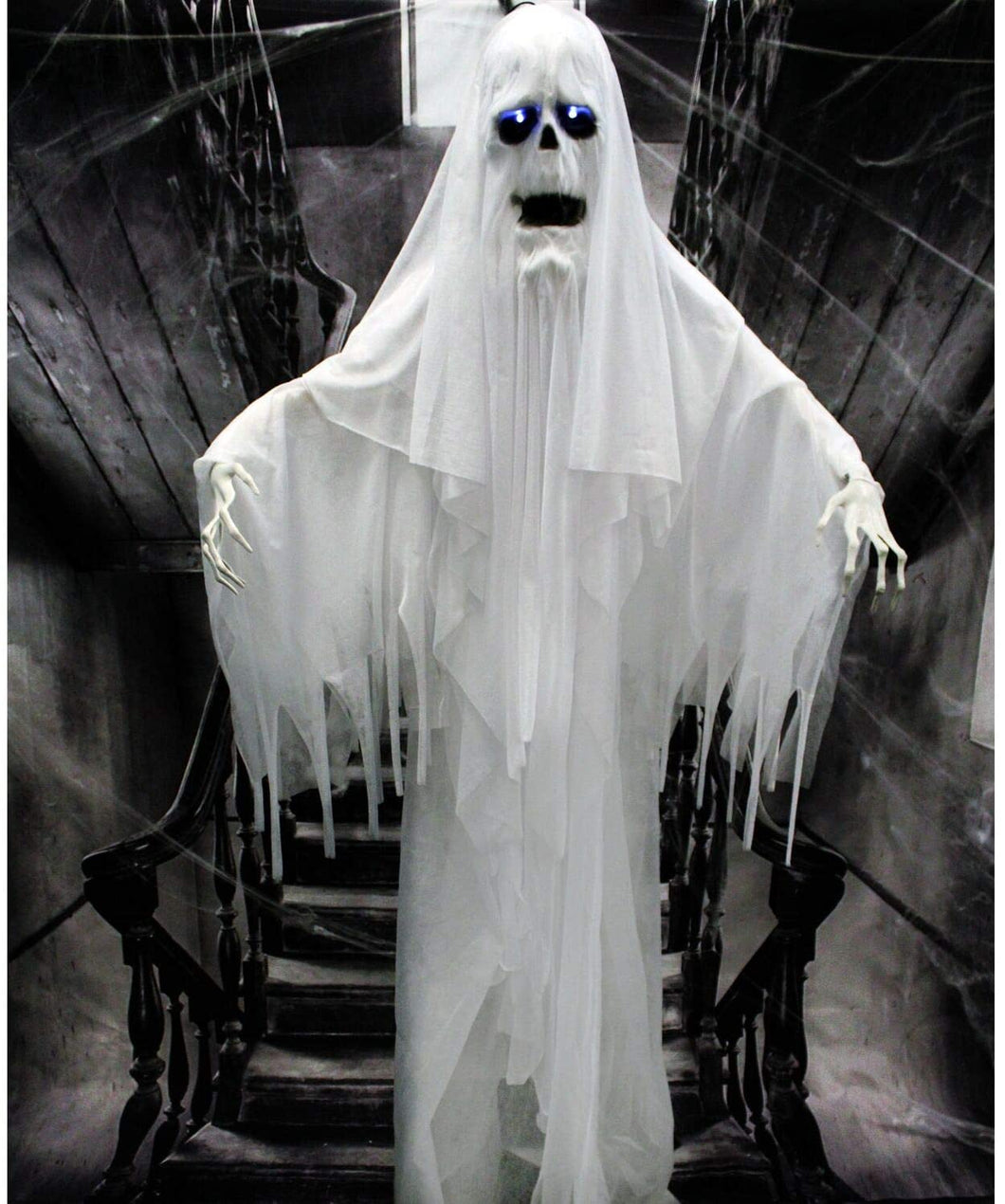 Haunted Hill Farm HHGHST-2FLS Life Size Animatronic Reaper, Indoor/Outdoor Halloween Decoration, Multi