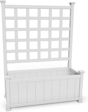 Load image into Gallery viewer, Huron 36&quot;W x 15&quot;L Vinyl Planter with Trellis