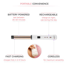 Load image into Gallery viewer, Unplugged Beauty Cordless 1 Inch Clipless Curling Wand – Hair Styling – Hair Styling Tools – Titanium Wand