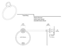 Load image into Gallery viewer, Gatco 4242MX Latitude II, Towel Ring In Matte Black