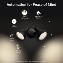 Load image into Gallery viewer, Philips Hue Ludere White Outdoor Security Light, Outdoor Wall Fixture &amp; 2 Hue PAR38 LED Smart Bulbs (Requires Hue Hub, Works with Alexa and More)