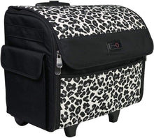 Load image into Gallery viewer, Everything Mary Cheetah Print Rolling Sewing Machine Tote - Sewing Machine Case Fits Most Standard Brother &amp; Singer Sewing Machines, Sewing Bag with Wheels &amp; Handle